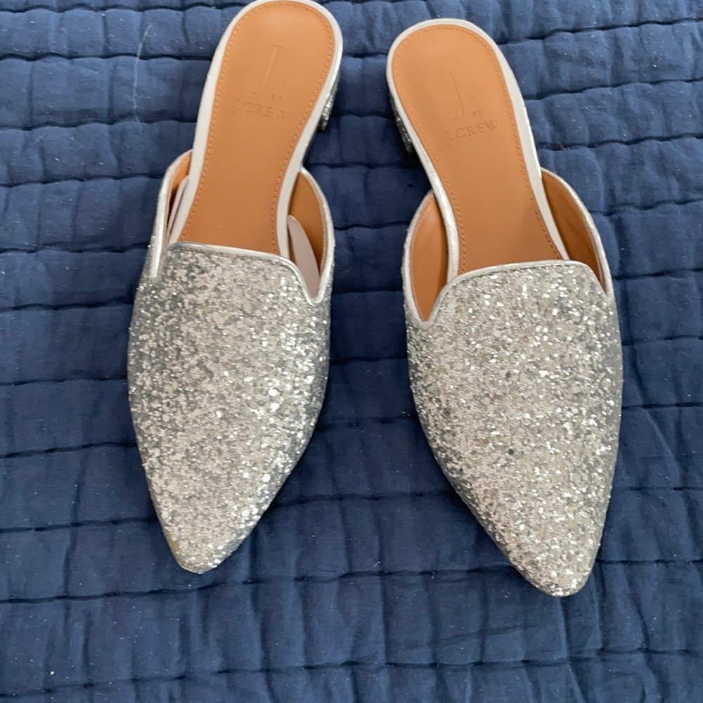 J. Crew Factory sequined mule
